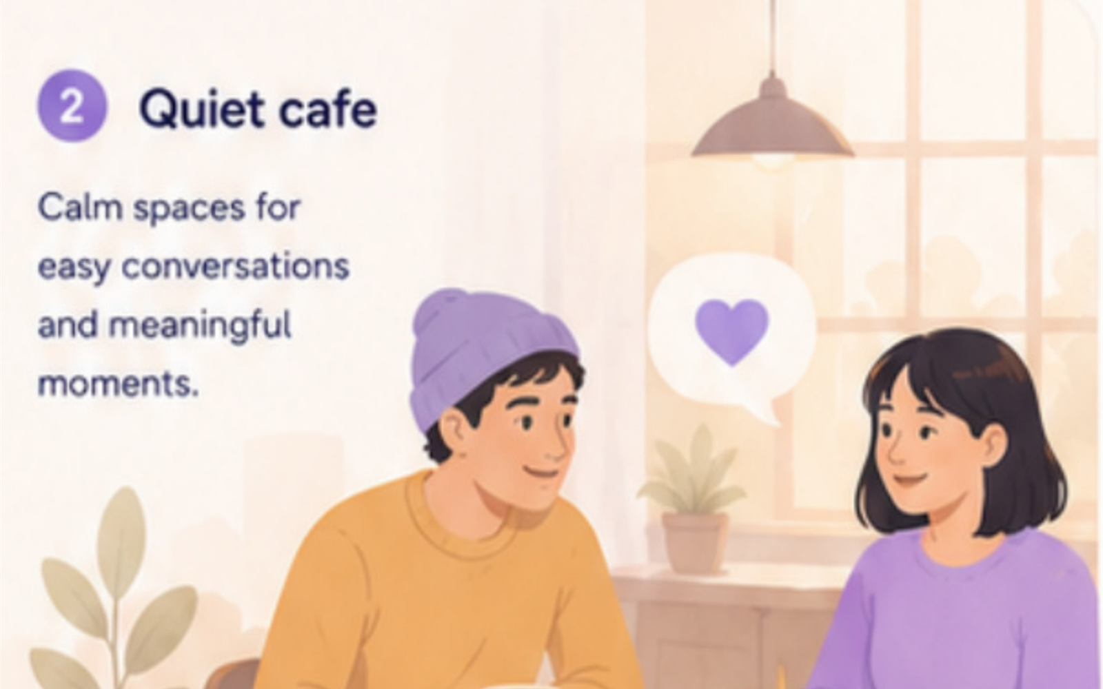 A quiet cafe conversation.
